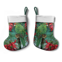New Zealand Parakeet Bird Christmas Stocking With Kakabeak Flowers LT05 - Polynesian Pride