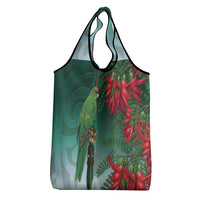 New Zealand Parakeet Bird Grocery Bag With Kakabeak Flowers LT05 - Polynesian Pride