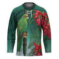New Zealand Parakeet Bird Hockey Jersey With Kakabeak Flowers LT05 Unisex Teal - Polynesian Pride