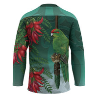 New Zealand Parakeet Bird Hockey Jersey With Kakabeak Flowers LT05 - Polynesian Pride