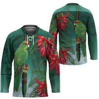 New Zealand Parakeet Bird Hockey Jersey With Kakabeak Flowers LT05 - Polynesian Pride