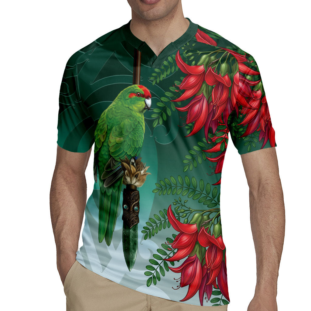 New Zealand Parakeet Bird Rugby Jersey With Kakabeak Flowers LT05 - Polynesian Pride