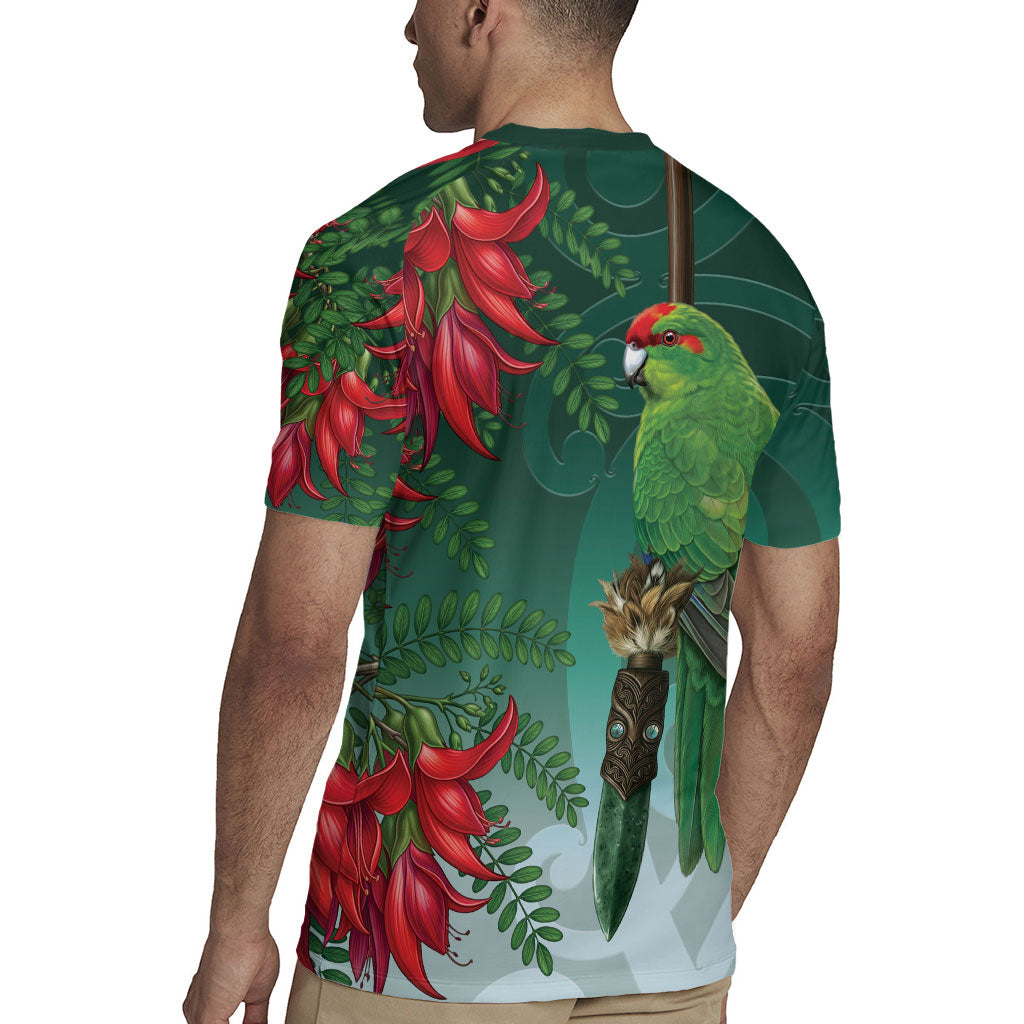 New Zealand Parakeet Bird Rugby Jersey With Kakabeak Flowers LT05 - Polynesian Pride