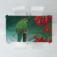 New Zealand Parakeet Bird Tablecloth With Kakabeak Flowers LT05 Teal - Polynesian Pride