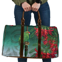 New Zealand Parakeet Bird Travel Bag With Kakabeak Flowers LT05 Teal - Polynesian Pride