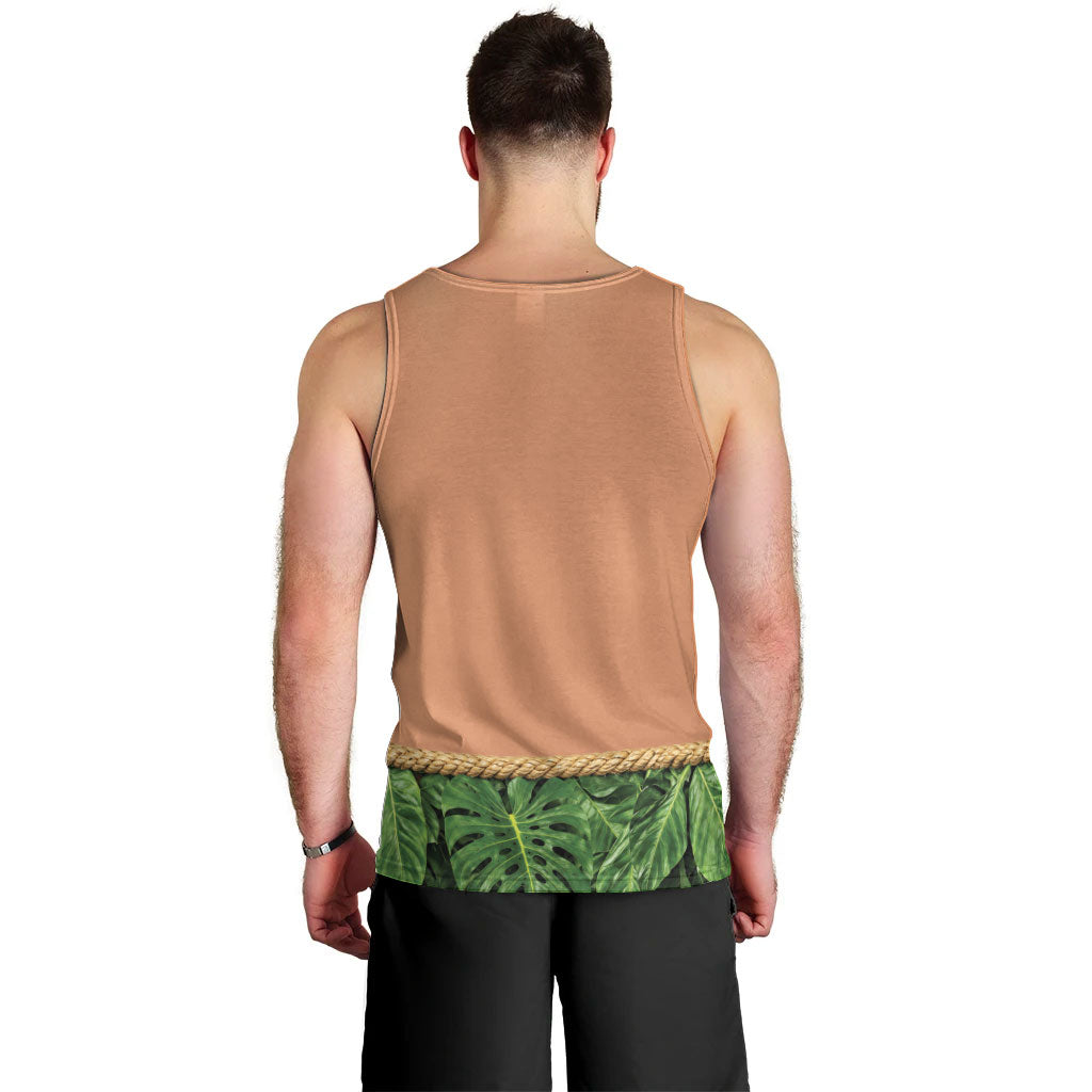 Hawaii Tribal Tattoo Costume Men Tank Top Shark Tooth Necklace Leaf Skirt LT05 - Polynesian Pride