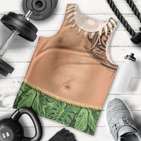 Hawaii Tribal Tattoo Costume Men Tank Top Shark Tooth Necklace Leaf Skirt LT05 - Polynesian Pride
