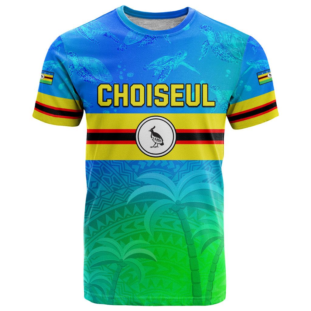 Personalised Solomon Islands Choiseul Province Day T Shirt Sea Turtle Tribal Pattern LT05 Blue - Polynesian Pride