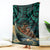 New Zealand Tamaki Herenga Waka Festival Blanket Maori Pattern LT05 Dark Turquoise - Polynesian Pride