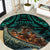 New Zealand Tamaki Herenga Waka Festival Round Carpet Maori Pattern LT05 Dark Turquoise - Polynesian Pride