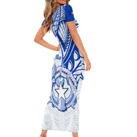Personalised Northern Mariana Islands Commonwealth Day Short Sleeve Bodycon Dress Simple Style LT05 - Polynesian Pride
