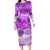 Personalised Pasifika Festival Family Matching Long Sleeve Bodycon Dress and Hawaiian Shirt Violet Tropical Turtle LT05 Mom's Dress Violet - Polynesian Pride