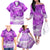 Personalised Pasifika Festival Family Matching Off Shoulder Long Sleeve Dress and Hawaiian Shirt Violet Tropical Turtle LT05 - Polynesian Pride