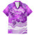 Personalised Pasifika Festival Family Matching Off Shoulder Long Sleeve Dress and Hawaiian Shirt Violet Tropical Turtle LT05 Dad's Shirt - Short Sleeve Violet - Polynesian Pride