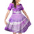 Personalised Pasifika Festival Family Matching Off Shoulder Short Dress and Hawaiian Shirt Violet Tropical Turtle LT05 Daughter's Dress Violet - Polynesian Pride