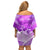 Personalised Pasifika Festival Family Matching Off Shoulder Short Dress and Hawaiian Shirt Violet Tropical Turtle LT05 - Polynesian Pride