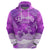 Personalised Pasifika Festival Hoodie Violet Tropical Turtle LT05 - Polynesian Pride