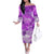 Personalised Pasifika Festival Off The Shoulder Long Sleeve Dress Violet Tropical Turtle LT05 Women Violet - Polynesian Pride