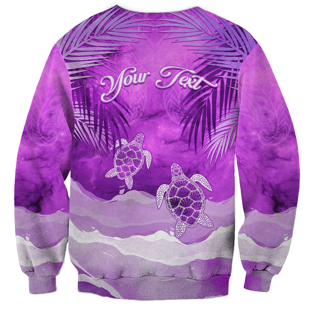 Personalised Pasifika Festival Sweatshirt Violet Tropical Turtle LT05 - Polynesian Pride