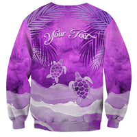 Personalised Pasifika Festival Sweatshirt Violet Tropical Turtle LT05 - Polynesian Pride