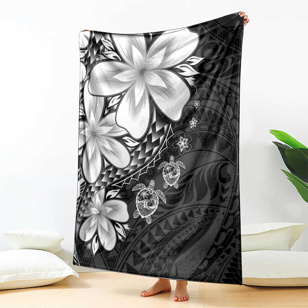 Polynesia Romantic Valentine Blanket Sea Turtle Couple With Black Plumeria LT05 - Polynesian Pride