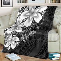 Polynesia Romantic Valentine Blanket Sea Turtle Couple With Black Plumeria LT05 - Polynesian Pride