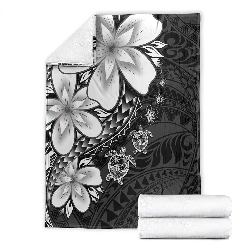 Polynesia Romantic Valentine Blanket Sea Turtle Couple With Black Plumeria LT05 - Polynesian Pride