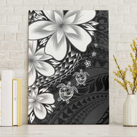 Polynesia Romantic Valentine Canvas Wall Art Sea Turtle Couple With Black Plumeria LT05 Without Frame Black - Polynesian Pride
