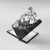 Polynesia Romantic Valentine Canvas Wall Art Sea Turtle Couple With Black Plumeria LT05 With Frame Black - Polynesian Pride