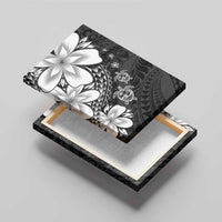 Polynesia Romantic Valentine Canvas Wall Art Sea Turtle Couple With Black Plumeria LT05 - Polynesian Pride