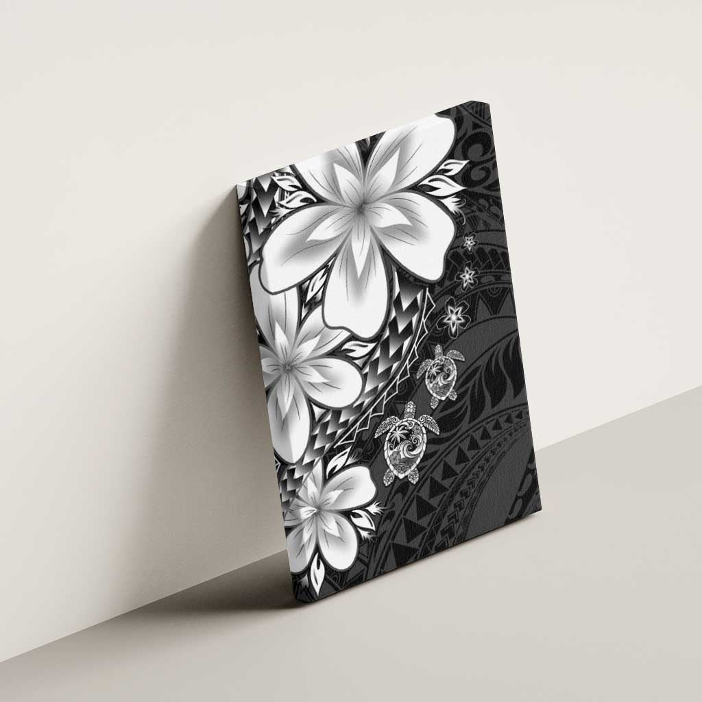 Polynesia Romantic Valentine Canvas Wall Art Sea Turtle Couple With Black Plumeria LT05 - Polynesian Pride