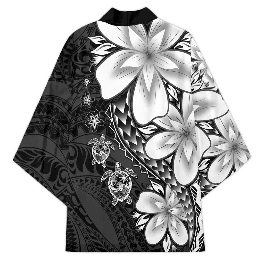 Polynesia Romantic Valentine Kimono Sea Turtle Couple With Black Plumeria LT05 - Polynesian Pride