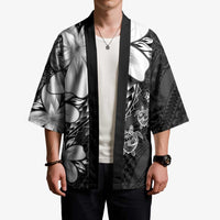 Polynesia Romantic Valentine Kimono Sea Turtle Couple With Black Plumeria LT05 - Polynesian Pride