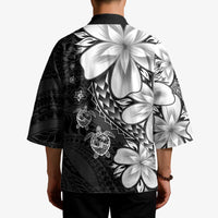 Polynesia Romantic Valentine Kimono Sea Turtle Couple With Black Plumeria LT05 - Polynesian Pride