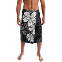 Polynesia Romantic Valentine Lavalava Sea Turtle Couple With Black Plumeria LT05 Black - Polynesian Pride
