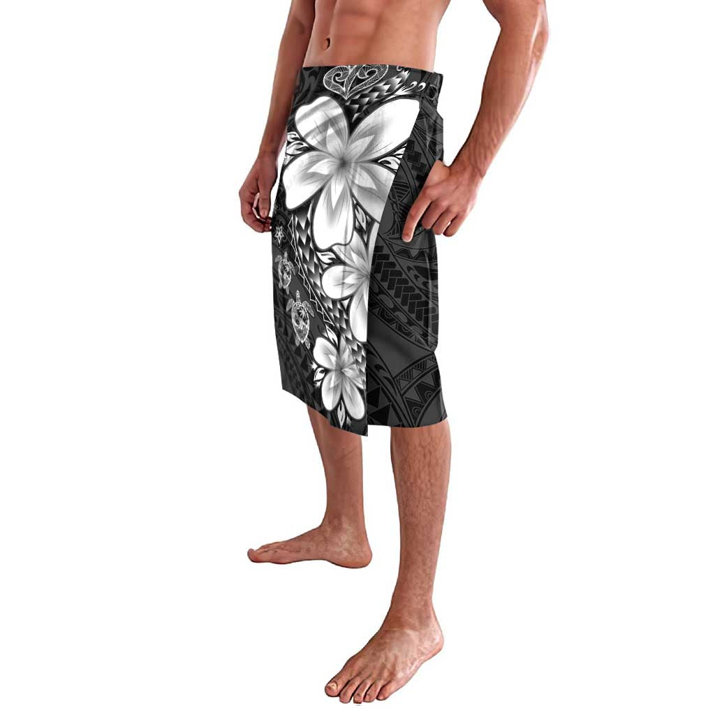 Polynesia Romantic Valentine Lavalava Sea Turtle Couple With Black Plumeria LT05 - Polynesian Pride