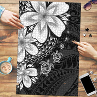 Polynesia Romantic Valentine Puzzle Sea Turtle Couple With Black Plumeria LT05 Black - Polynesian Pride