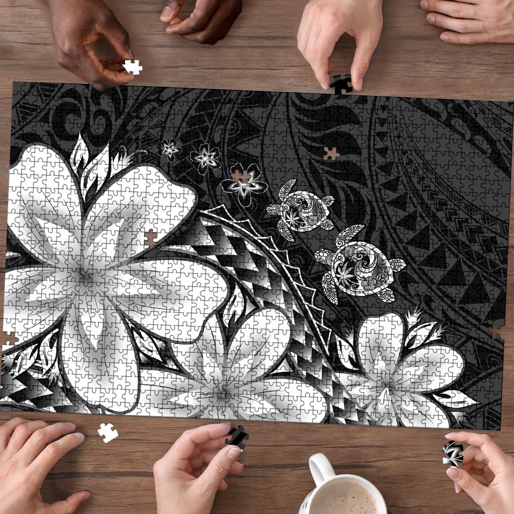 Polynesia Romantic Valentine Puzzle Sea Turtle Couple With Black Plumeria LT05 - Polynesian Pride