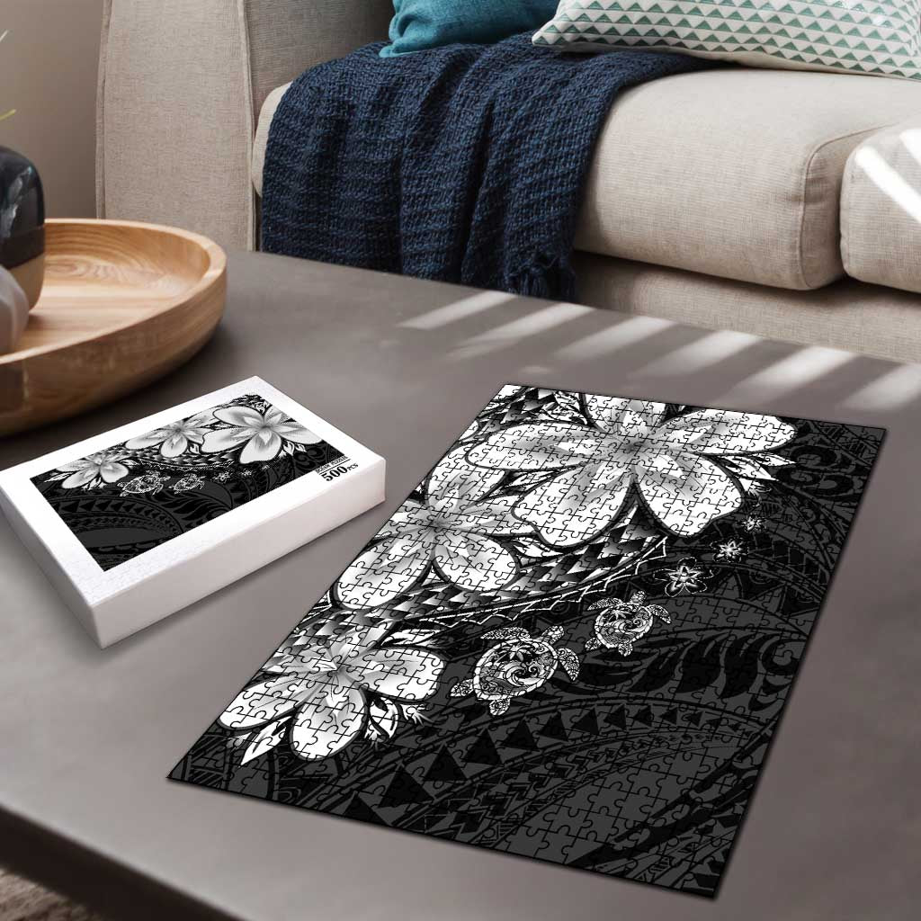 Polynesia Romantic Valentine Puzzle Sea Turtle Couple With Black Plumeria LT05 - Polynesian Pride