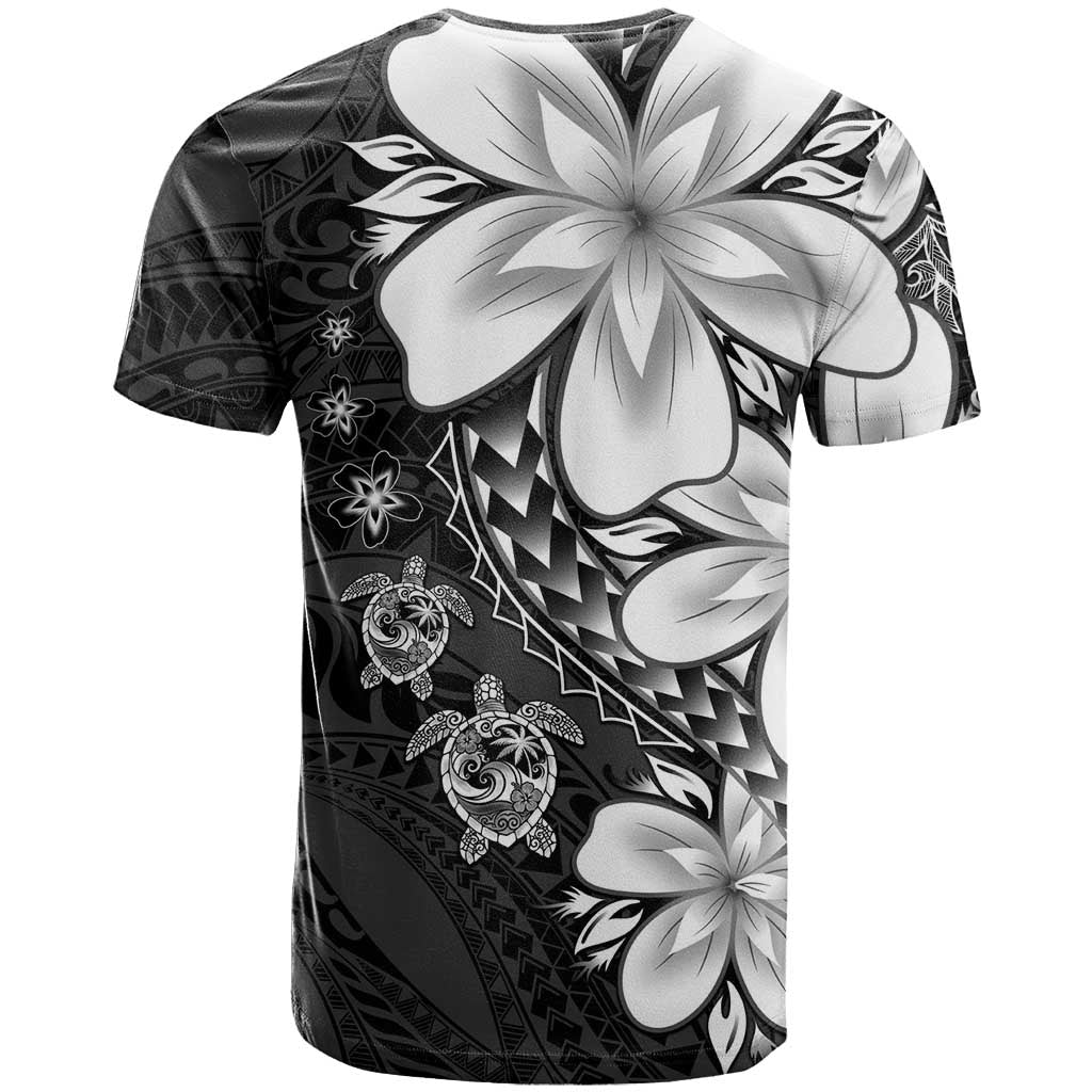 Polynesia Romantic Valentine T Shirt Sea Turtle Couple With Black Plumeria LT05 - Polynesian Pride