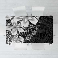 Polynesia Romantic Valentine Tablecloth Sea Turtle Couple With Black Plumeria LT05 Black - Polynesian Pride