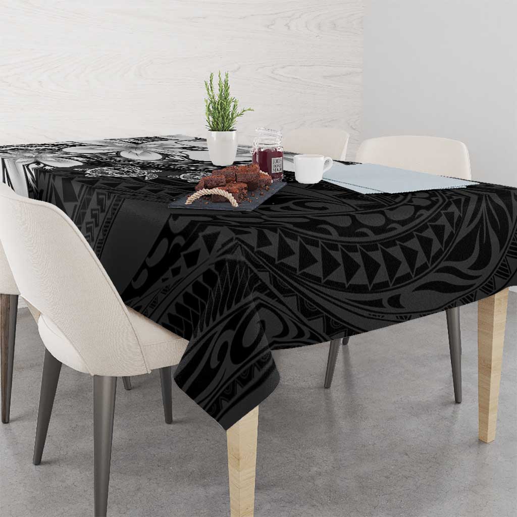 Polynesia Romantic Valentine Tablecloth Sea Turtle Couple With Black Plumeria LT05 - Polynesian Pride