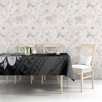 Polynesia Romantic Valentine Tablecloth Sea Turtle Couple With Black Plumeria LT05 - Polynesian Pride