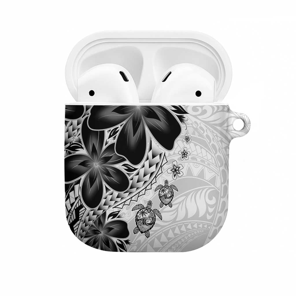 Polynesia Romantic Valentine AirPods Case Sea Turtle Couple With White Plumeria LT05 White - Polynesian Pride