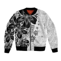 Polynesia Romantic Valentine Bomber Jacket Sea Turtle Couple With White Plumeria LT05 Unisex White - Polynesian Pride
