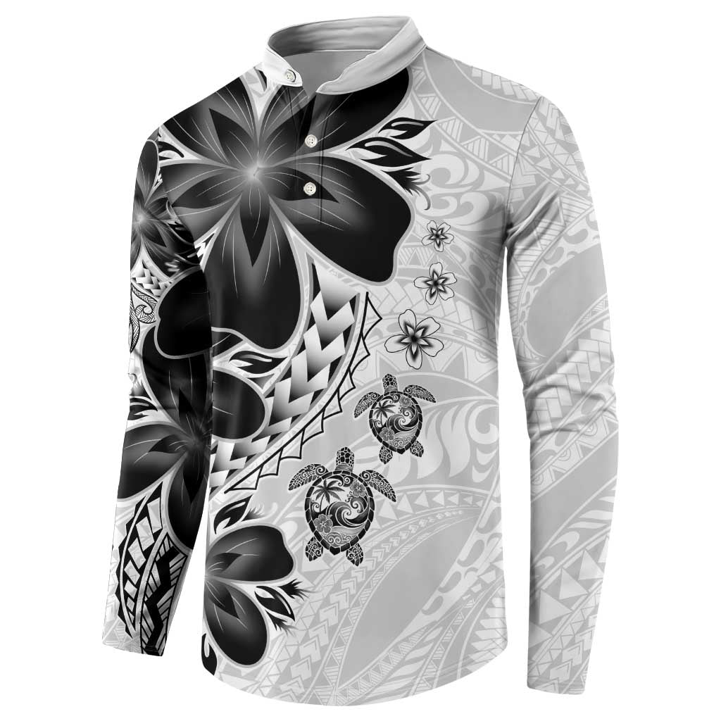 Polynesia Romantic Valentine Button Sweatshirt Sea Turtle Couple With White Plumeria LT05 - Polynesian Pride