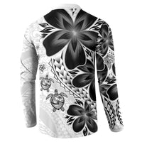 Polynesia Romantic Valentine Button Sweatshirt Sea Turtle Couple With White Plumeria LT05 - Polynesian Pride