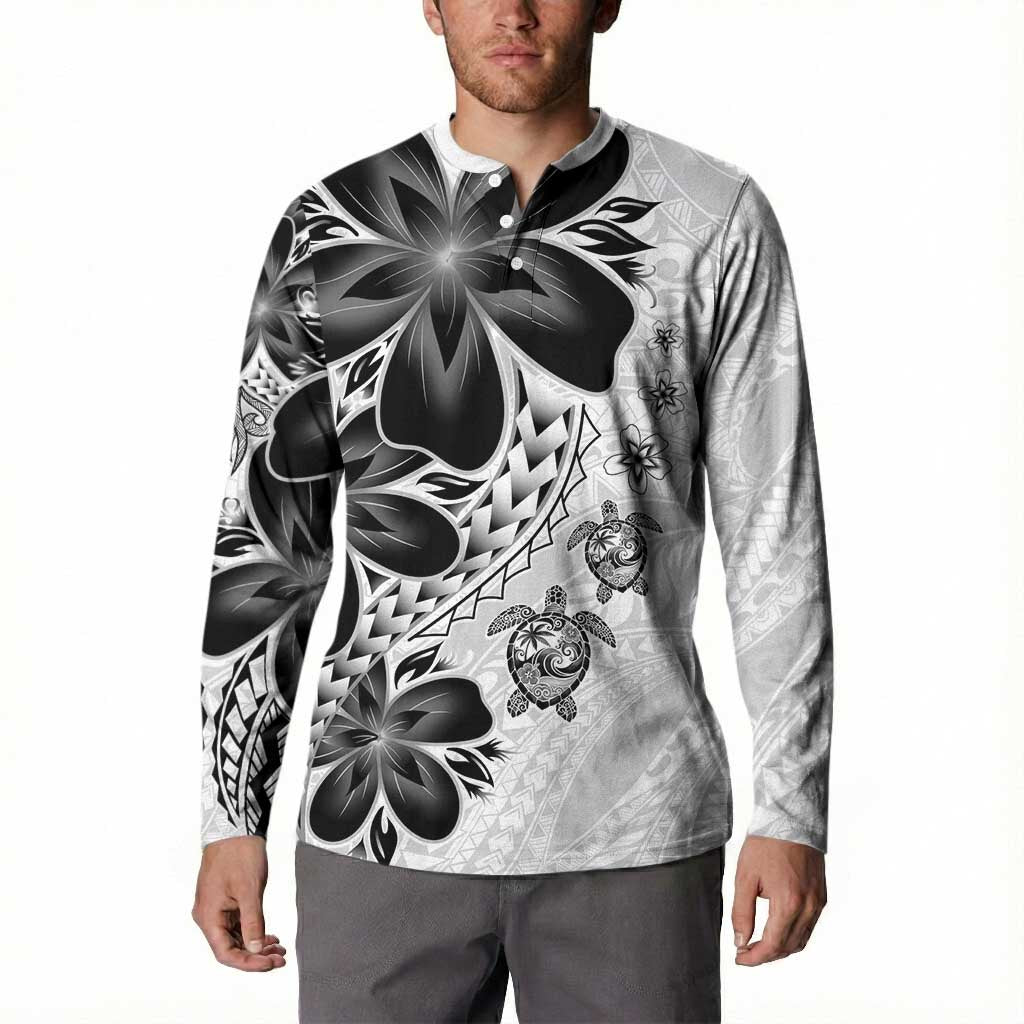 Polynesia Romantic Valentine Button Sweatshirt Sea Turtle Couple With White Plumeria LT05 - Polynesian Pride