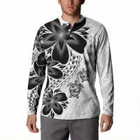 Polynesia Romantic Valentine Button Sweatshirt Sea Turtle Couple With White Plumeria LT05 - Polynesian Pride