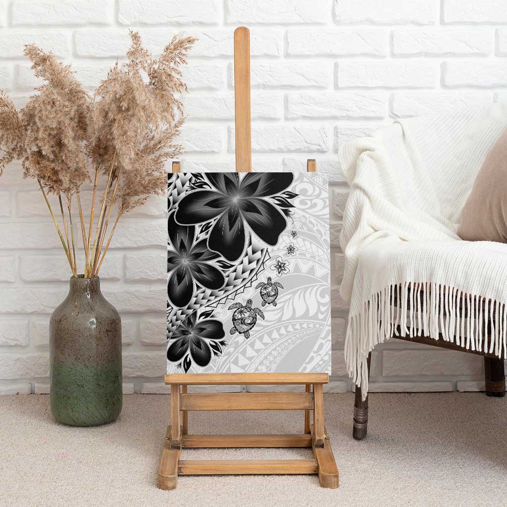 Polynesia Romantic Valentine Canvas Wall Art Sea Turtle Couple With White Plumeria LT05 - Polynesian Pride
